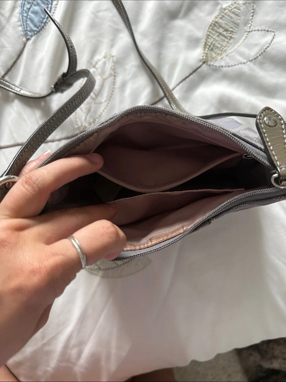 Coach Gray Signature Crossbody
